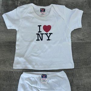 I LOVE NY by Ansa kids 2 PC SET 100% COTTON SIZE SMALL / 12 MONTHS
